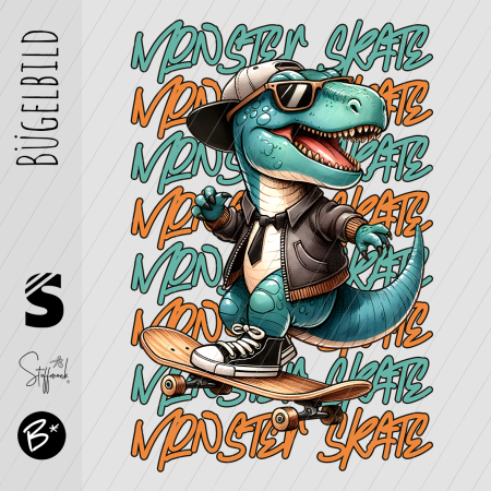Bügelbild -  " Monster SKATE "