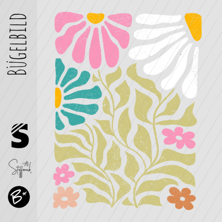 Bügelbild -  " Retro Groovy Flowers "