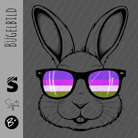 Bügelbild -  " Retro Hase #lila "