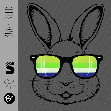 Bügelbild -  " Retro Hase #grün "