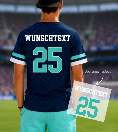 SET Trikot (WM EDITION) - Bügelbild " Wunschname + Wunschzahl " - Größe wählbar