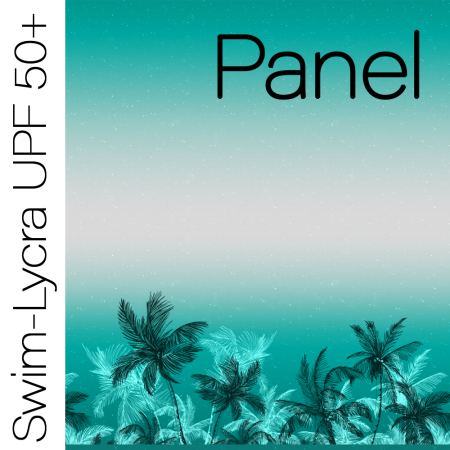 Swim-Lycra UPF 50+ / Bade/Sport Funktionsjersey - PANEL PALMEN #hellgrau/türkis