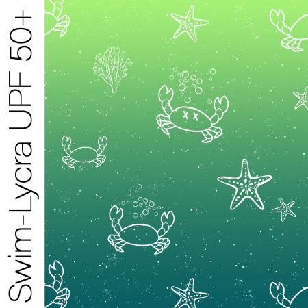 Swim-Lycra UPF 50+ / Bade/Sport Funktionsjersey -  " KREBSE ALLOVER #petrol/grün "