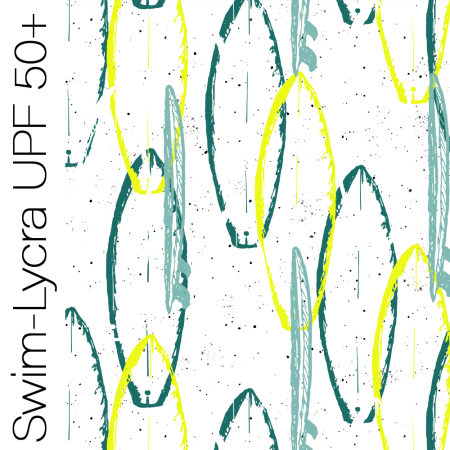 Swim-Lycra UPF 50+ / Bade/Sport Funktionsjersey -  " Surfbrett #weiss "