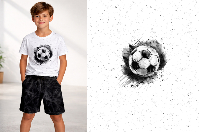 PANEL Fußball #weiss - ca. 70x160cm - Bio Jersey