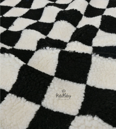Teddy Stoff - Karo #schwarz/weiss