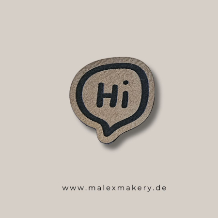 Label  " HI Sprechblase Outline " -  ca. 4 cm hoch - Kunstleder ++ Farbauswahl ++