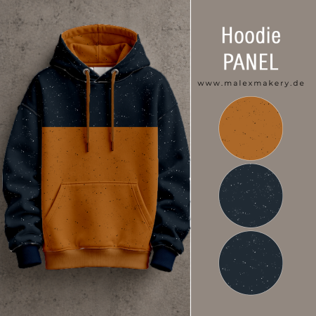 Hoodie-Panel #Dunkelblau/Cider - ca. 180cm x 180cm  - French Terry