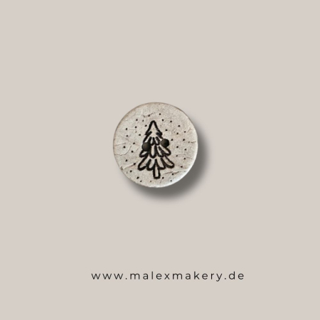 Kokos Knopf   - 20 mm - "Tanne Schneefocken"