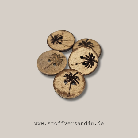 Kokos Knopf   - 20 mm - " Palme "