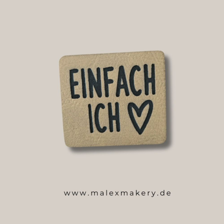 Label - " EINFACH ICH " - ca. 4 cm x 5 cm - Kunstleder ++ Farbauswahl ++