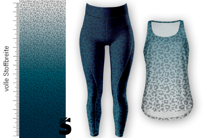 LEO - #hellgrau/petrol/blau -  Sport/-Funktionsjersey Lycra