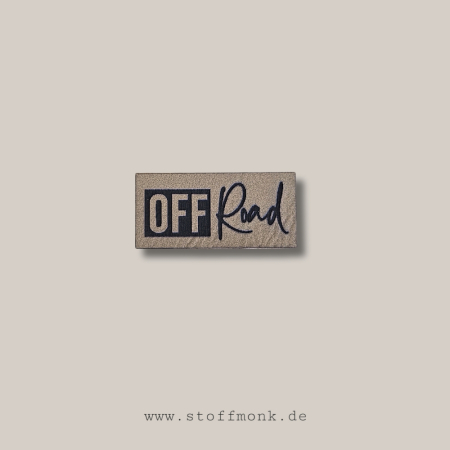 Label - " OFF ROAD " - ca. 4 cm x 1,9 cm - Kunstleder ++ Farbauswahl ++