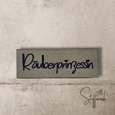 Label - Räuberprinzessin - ca. 1,5cm x 4,5cm - Kunstleder ++ Farbauswahl ++