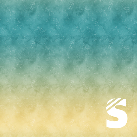 Verlauf Meterware  #Lemon/Türkis  - Bio Jersey