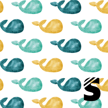 Wale #Gelb/Türkis  - Bio Jersey