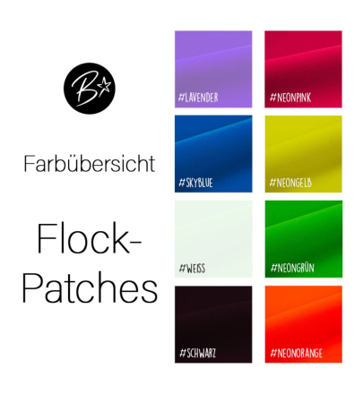 Flock-Patch / Iron on - " chaosqueen " - Wunschfarbe & Größe