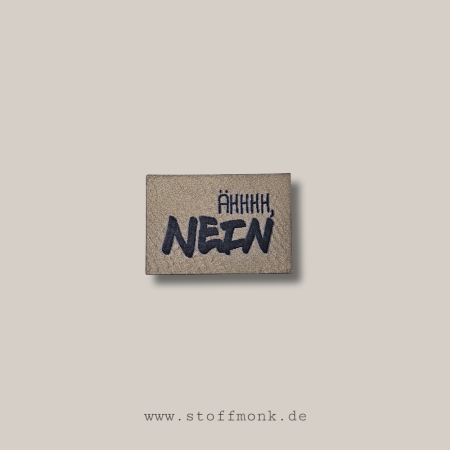 Label - ÄHHHH NEIN - ca. 2,5 cm x 3,5 cm - Kunstleder ++ Farbauswahl ++