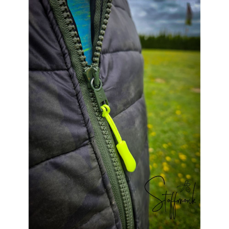 Zieher für Reißverschluss Zipper - 2 Stück - Neongelb/grün