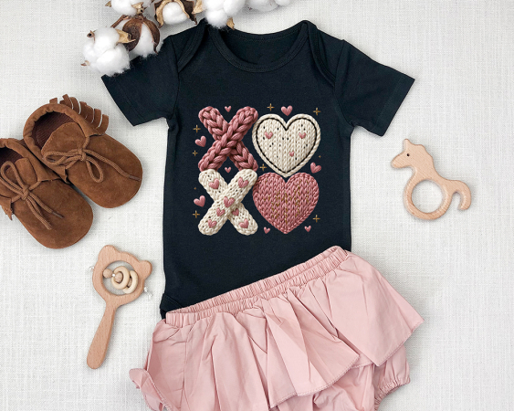 Bügelbild -  " XOXO - Knitoptik #rosa "