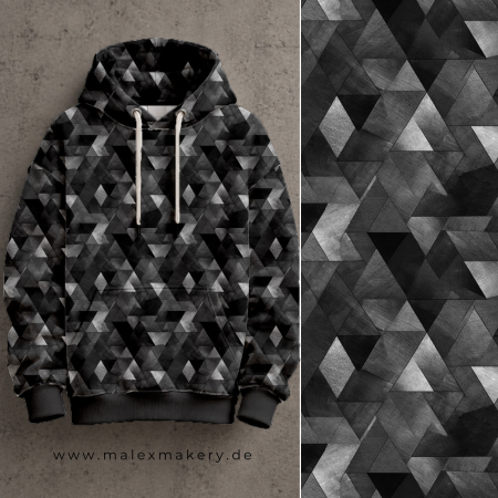 Dreiecke #schwarz/grau - French Terry
