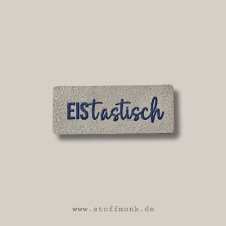 Label  " EIStastisch " -  ca. 2 x 5 cm - Kunstleder ++ Farbauswahl ++