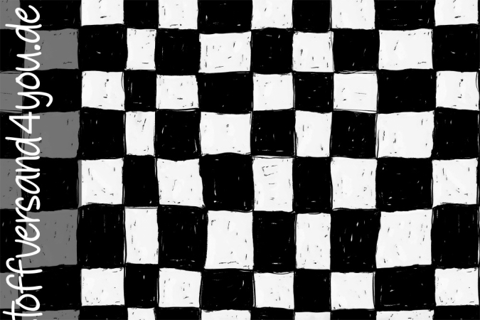 GROOVY KARO - #schwarz/weiss - Bio French Terry