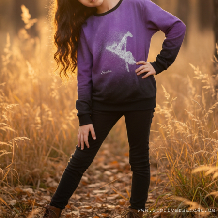 Panel Grunge Verlauf - #dunkelgrau/lila - Bio French Terry