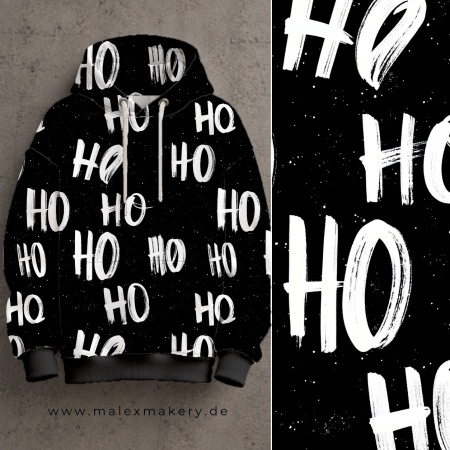 HO HO HO #schwarz/weiss - French Terry