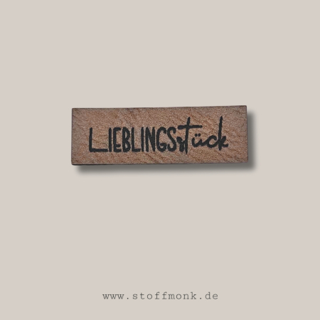 Label - "LIEBLINGSstück" -  ca. 1,5 cm x 4,5 cm - Kunstleder ++ Farbauswahl ++