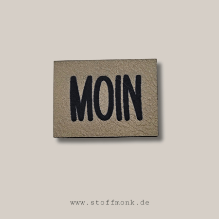 Label - " MOIN" - ca. 3 cm x 4 cm - Kunstleder ++ Farbauswahl ++