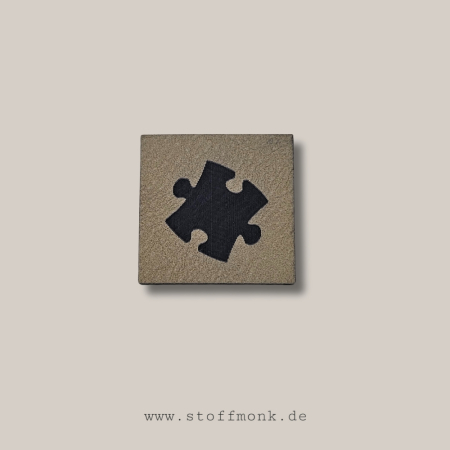 Label - PUZZLETEIL - ca. 3cm x 3cm - Kunstleder ++ Farbauswahl ++