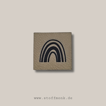 Label - REGENBOGEN - ca. 3cm x 3cm - Kunstleder ++ Farbauswahl ++