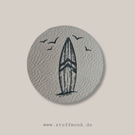 Label  " Surfbrett - Rund " -  ca. 5 cm breit - Kunstleder ++ Farbauswahl ++