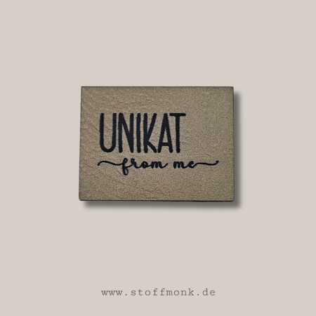 Label - " Unikat from me " - ca. 3 cm x 4 cm - Kunstleder ++ Farbauswahl ++