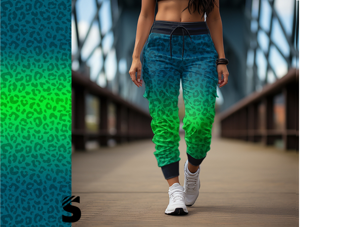 RESTSTÜCK  - 0,58 Meter  LEO Konfetti - #petrol/grün - Bio French Terry