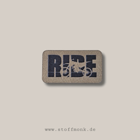 Label - " RIDE - Cross " - ca. 4 cm x 2,2 cm - Kunstleder ++ Farbauswahl ++