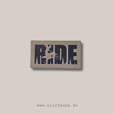 Label - " RIDE - Quadfahrer " - ca. 4 cm x 2,5 cm - Kunstleder ++ Farbauswahl ++