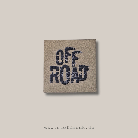 Label - " OFF ROAD - Strasse " - ca. 4 cm x 4 cm - Kunstleder ++ Farbauswahl ++