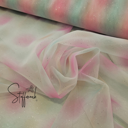 Soft Tüll - Regenbogen - Glitzer