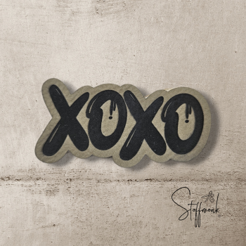 Label  " XOXO- Outline " -  ca. 6,2 cm breit - Kunstleder ++ Farbauswahl ++