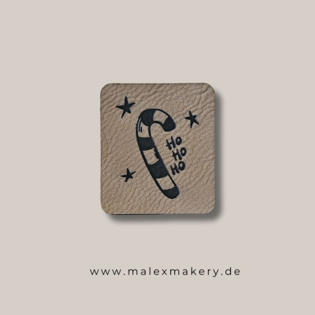 Label  " Zuckerstange Sterne " -  ca. 4 cm x 4,5 cm - Kunstleder ++ Farbauswahl ++
