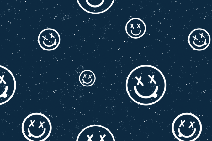 VB - EP "SMILIES # dunkelblau/weiss "  SOFTSHELL