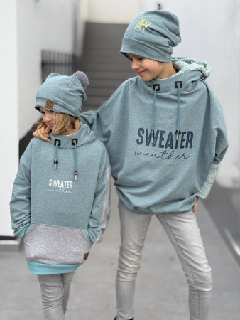 Bügelbild -  " SWEATER weather #blau Konfetti "