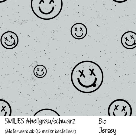 SMILIES #hellgrau - Bio Jersey