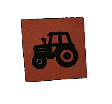 Label - TRAKTOR - ca. 3cm x 3cm - Kunstleder ++ Farbauswahl ++