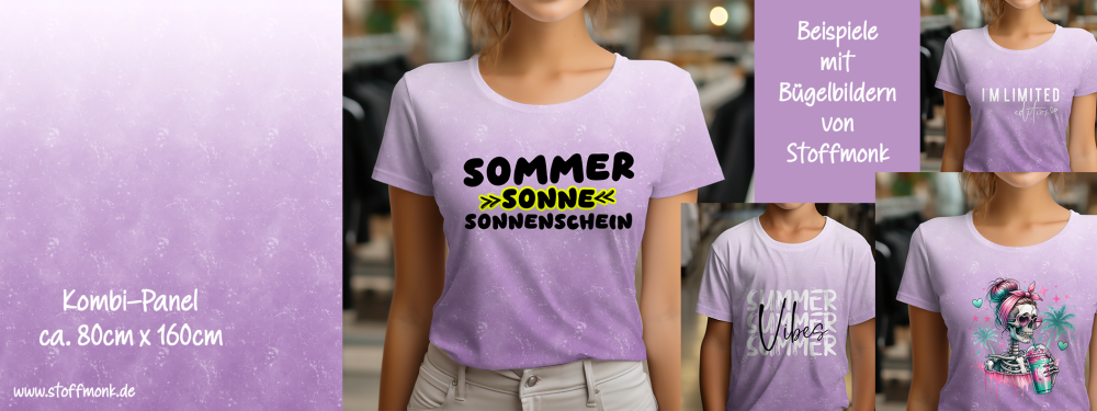 Ep - KOMBI Panel - " LILA hell " - Bio Jersey - Höhe ca. 0,8 Meter/volle Breite