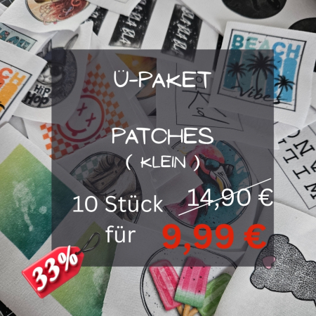 Ü-PAKET   PATCHES (klein)   - 10 Stück für 9,99 € anstatt 14,90 € Ü-PAKET   PATCHES (klein)   - 10 Stück für 9,99 € anstatt 14,90 €