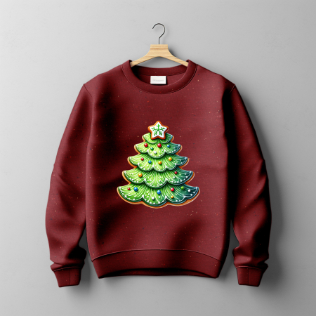 Kuschel Sweat melange - Konfetti - Himbeerrot