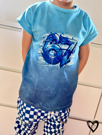 Bügelbild -  " Six Seven 67 #royalblau "